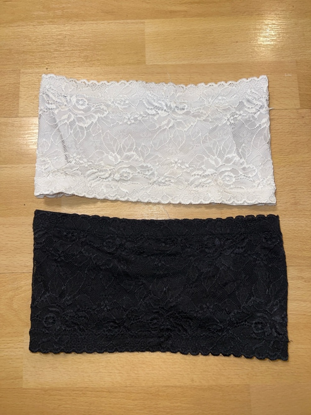 Lace Bandeau Set - White & Black